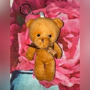 Teddy Bear NEW Cute Plush Keychain Bag Charm Key Ring With Ribbon Bow